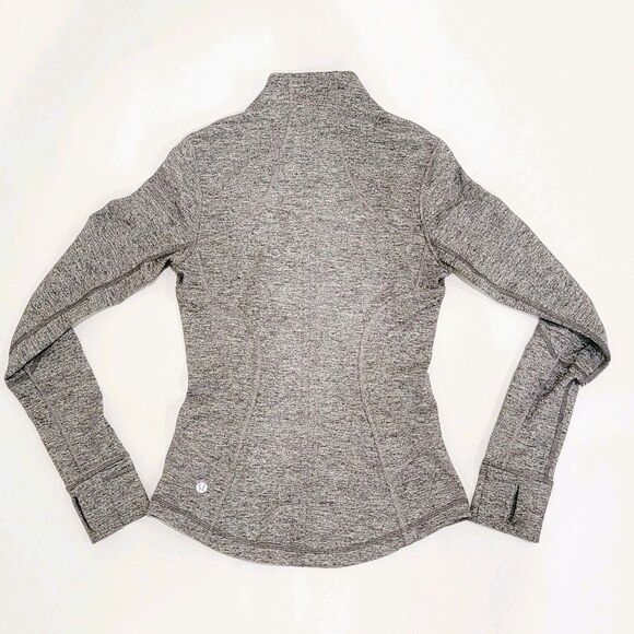 Lululemon Define Jacket Womens Size 4 Luon Heathered Black Gray Full Zip Workout - Picture 7 of 14